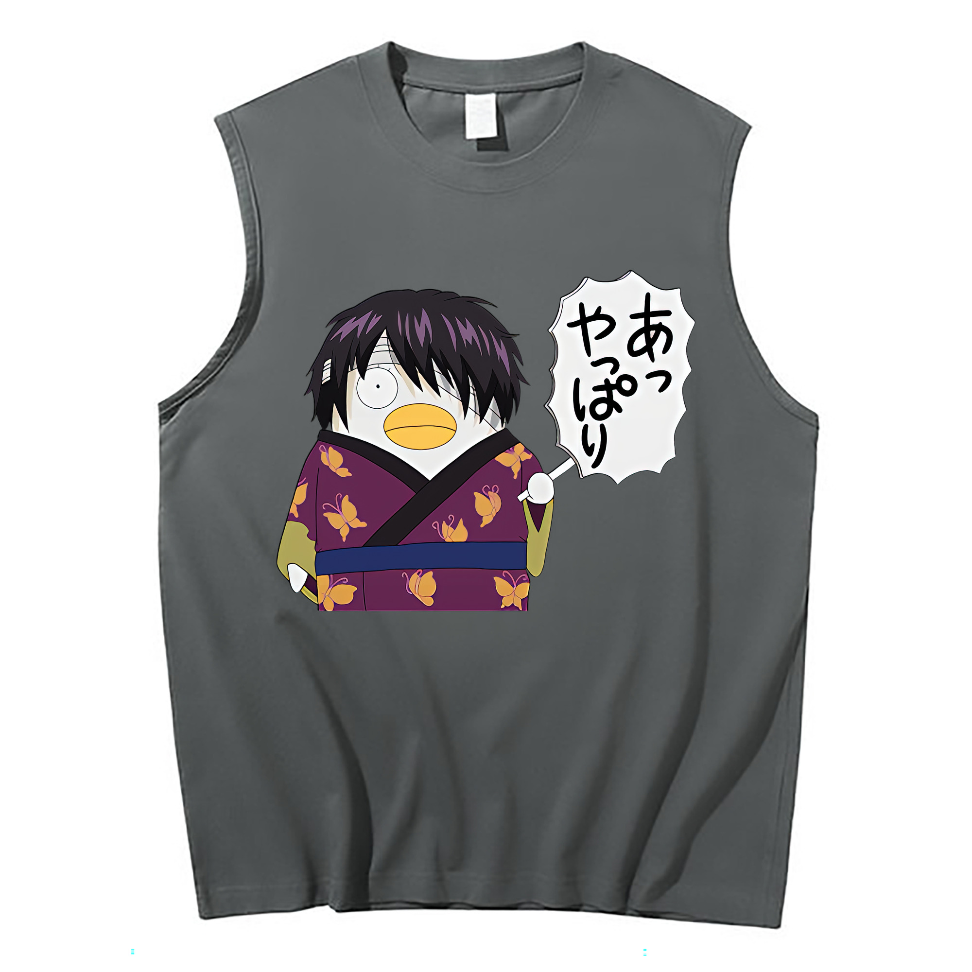 （画像用） ぎんたま 坂田銀時（さかたぎんとき） 神楽 志村新八（しむら しんぱち） GINTAMA Sakata Gintoki Kagura Shimura Shinpachi コットン100％タンクトップ（フロントプリント）